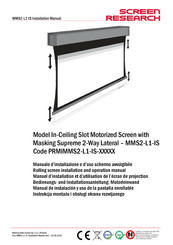 Screen Research MMS2-L1-IS Manuel D'installation Et D'utilisation