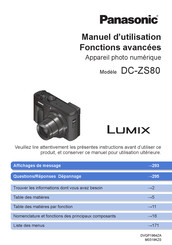 Panasonic Lumix DC-ZS80 Manuel D'utilisation