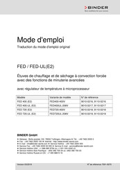 Binder FED 720-UL (E2) Mode D'emploi