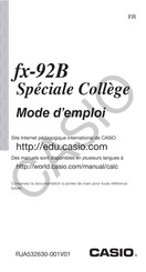 Casio fx-92B Spéciale Collège Mode D'emploi