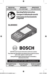 Bosch GLM400C Consignes D'utilisation Et De Sécurité