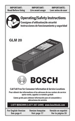 Bosch GLM 20 Consignes D'utilisation Et De Sécurité