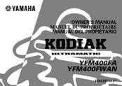 Yamaha KODIAK ULTRAMATIC YFM400FA Manuel Du Propriétaire