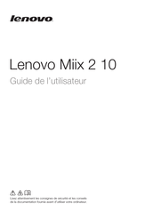 Lenovo Miix 2 10 Guide De L'utilisateur