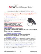 Gemini Telescope Design INTEGRA 85 Manuel D'utilisation