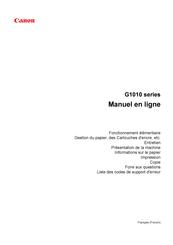 Canon G1010 Série Manuel En Ligne