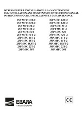 EBARA 3SP MFC 11T-2 Instructions Pour L'installation Et La Maintenance