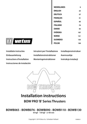 Vetus BOWB065 Instructions D'installation