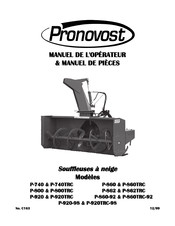 pronovost P-740 Manuel De L'opérateur