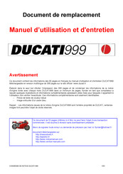 Ducati 999 Manuel D'utilisation Et D'entretien