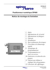 Spirax Sarco SP400 Notice De Montage Et D'entretien