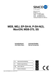 Simco-Ion MSB-375 Notice D'utilisation