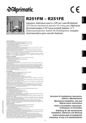 Aprimatic R251FE Notice D'installation, D'utilisation Et D'entretien