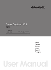 Avermedia Game Capture HD II Mode D'emploi