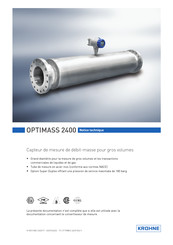 KROHNE OPTIMASS 2400 Notice Technique