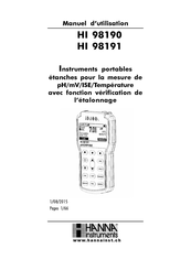 Hanna Instruments HI 98190 Manuel D'utilisation