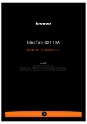 Lenovo IdeaTab S2110A Guide De L'utilisateur