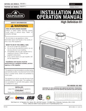 Napoleon HD81PT-1 Manuel D'installation Et D'opération