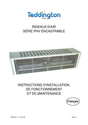 Teddington PHV1000AR Instructions D'installation, De Fonctionnement Et De Maintenance
