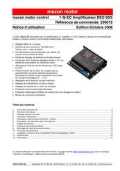 Maxon Motor 1-Q-EC Notice D'utilisation