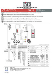 DITEC E1 Notice D'installation