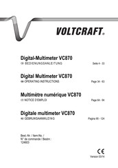 Voltcraft VC870 Notice D'emploi
