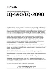 Epson LQ-2090 Guide De Référence