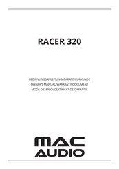 MAC Audio RACER 320 Mode D'emploi/Certificat De Garantie