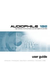 M-Audio Delta Audiophile 192 Guide De L'utilisateur