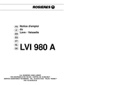 ROSIERES LVI 980 A Notice D'emploi