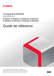 Canon imageRUNNER ADVANCE C5030 Guide De Référence