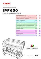 Canon iPF650 Guide De L'utilisateur