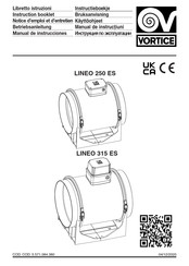 Vortice LINEO 315 ES Notice D'emploi Et D'entretien