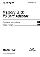 Sony MSAC-PC3 Mode D'emploi