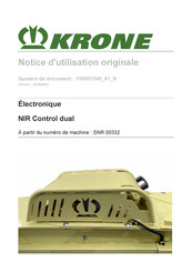 Krone NIR Control dual Notice D'utilisation Originale