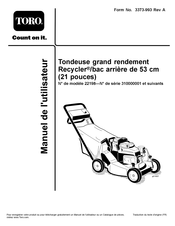 Toro Recycler 22198 Manuel De L'utilisateur