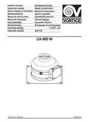 Vortice CA MD W Notice D'emploi Et D'entretien