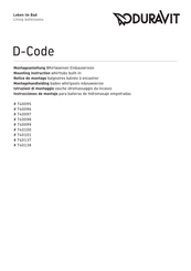 DURAVIT D-Code 740100 Notice De Montage
