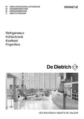 De Dietrich DRS927JE Guide D'installation & D'utilisation