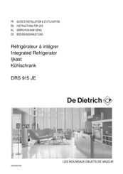 De Dietrich DRS 915 JE Guide D'installation & D'utilisation