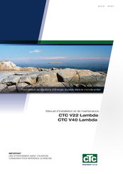 Enertech CTC V40 Lambda Manuel D'installation Et De Maintenance