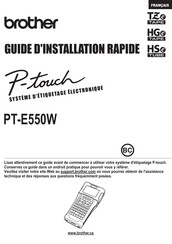 Brother P-touch PT-E550W Guide D'installation Rapide