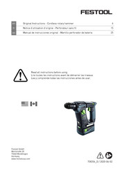 Festool BHC 18-Basic Notice D'utilisation