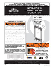 Napoleon GD19P Instructions D'installation Et D'opération