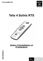 SOMFY Telis 4 Soliris RTS Patio Notice D'installation Et D'utilisation