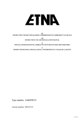 ETNA A4482FRVS Instructions Pour L'installation, Emploi Et Entretien