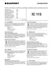 Blaupunkt IC 115 Instructions De Montage