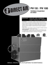 Direct Air PW 100 Manuel D'installation, D'utilisation Et De Maintenance