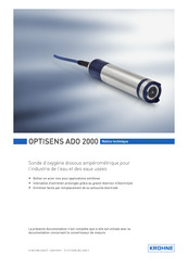 KROHNE OPTISENS ADO 2000 Notice Technique