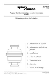 Spirax Sarco AVM6.1 Notice De Montage Et D'entretien